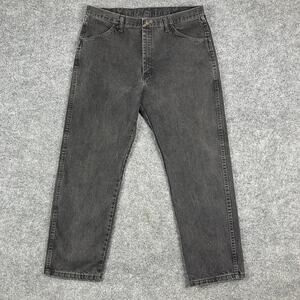Rustler Light Wash Jeans Mens Size 38x30 Straight Fit‎ Distressed Hem Classic